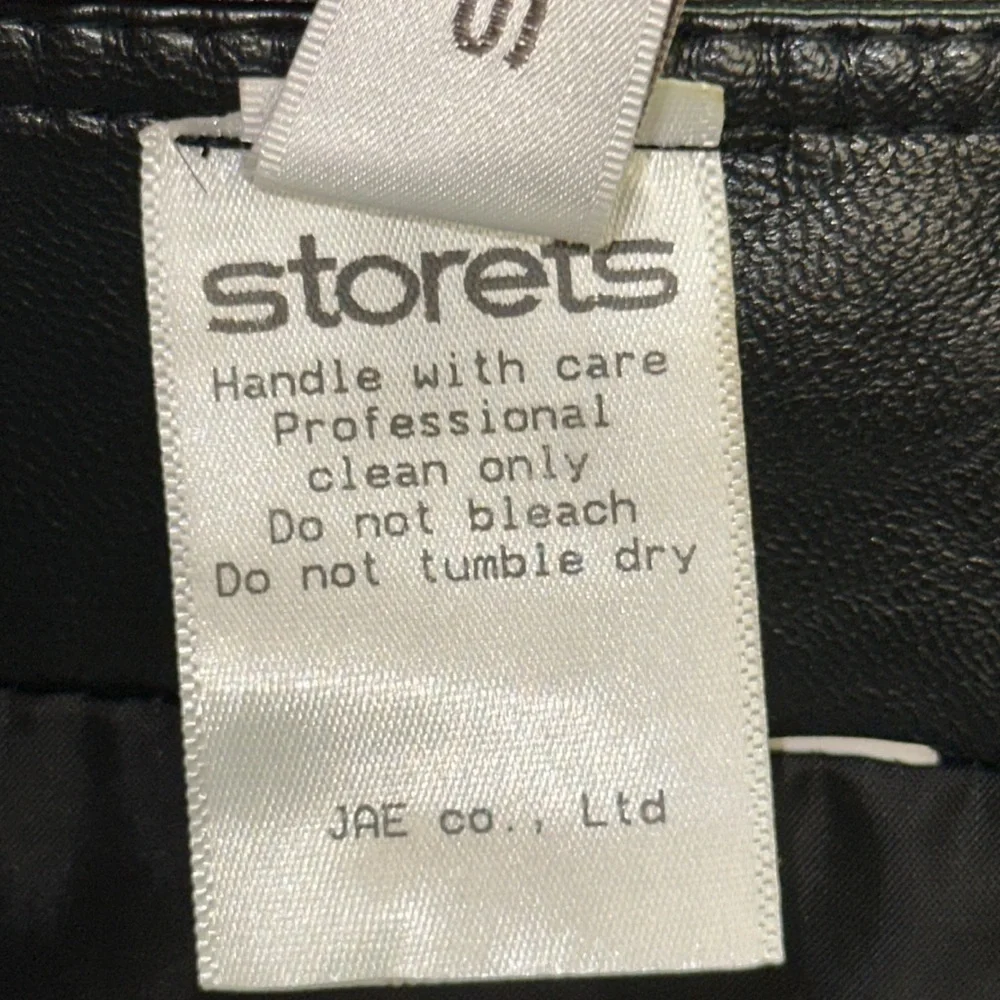 Storets Faux Leather Asymmetrical Black Skirt Jr L
